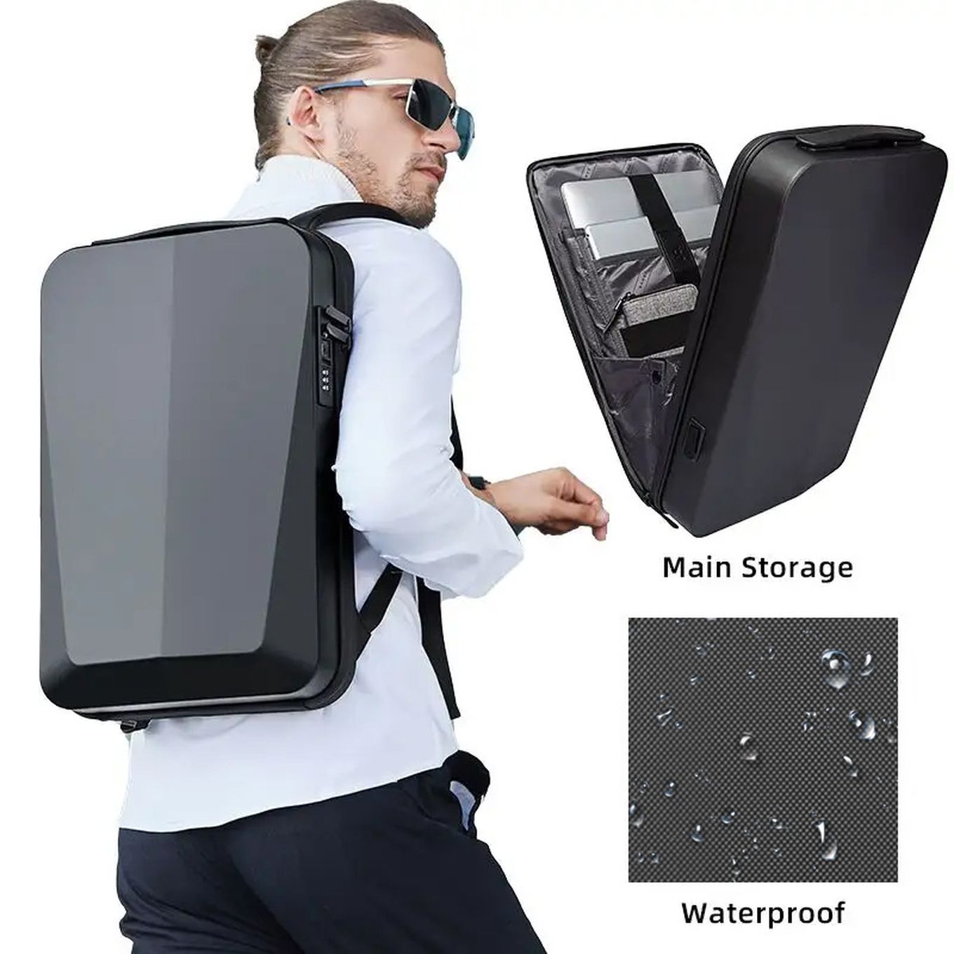 BANGE男士双肩包硬壳休闲电脑背包潮流炫酷电竞背包男女backpack